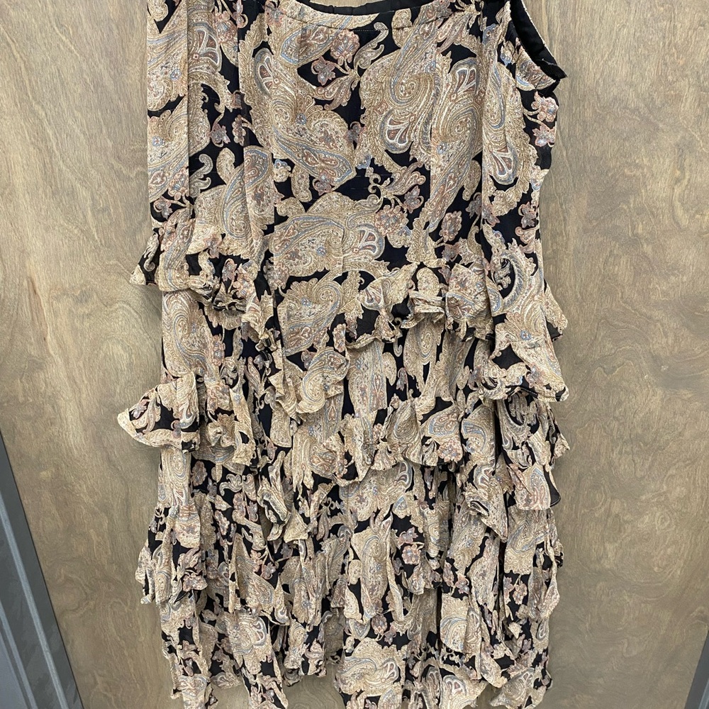 Elegant Paisley Ruffle Dress